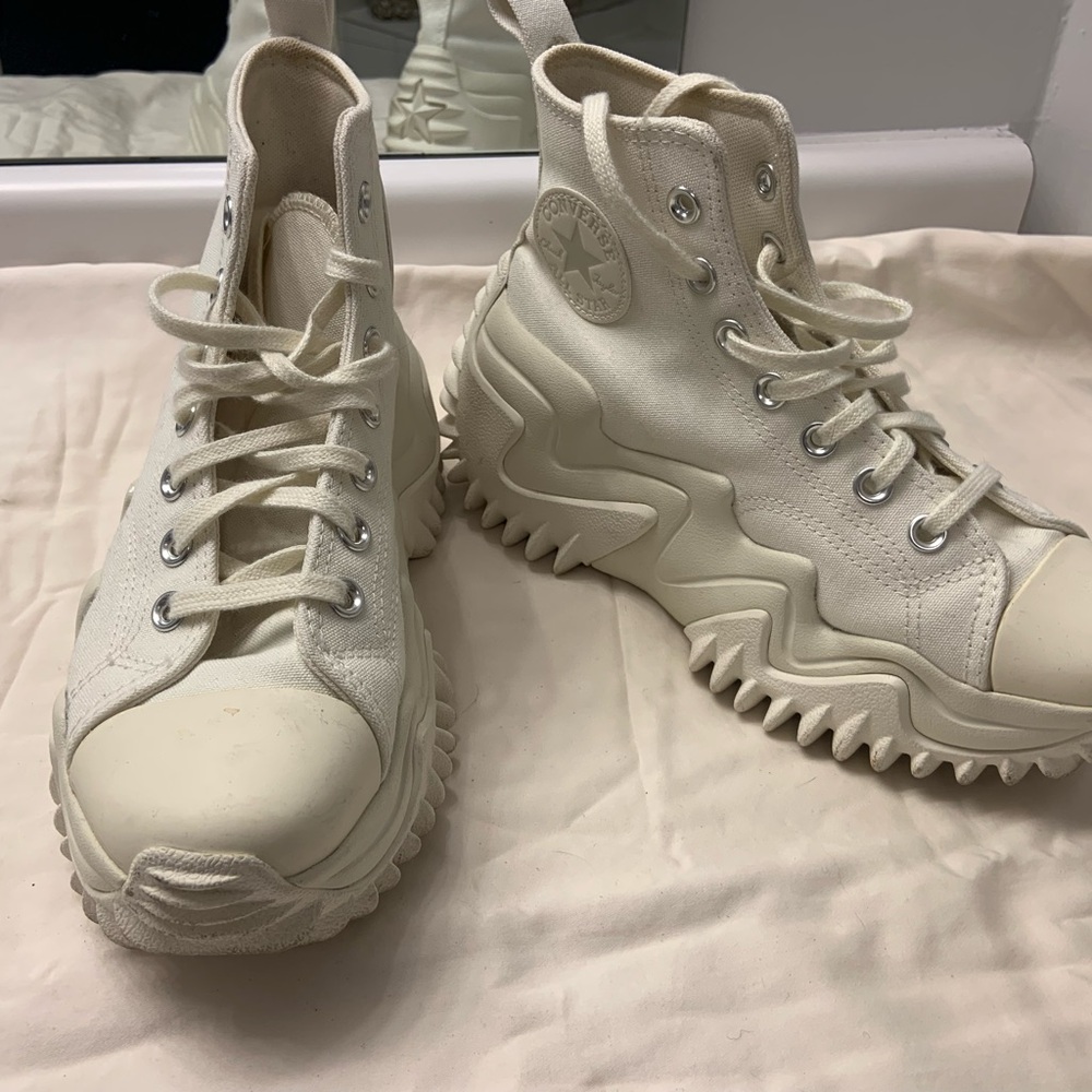 Converse Cream High-Top Sneakers